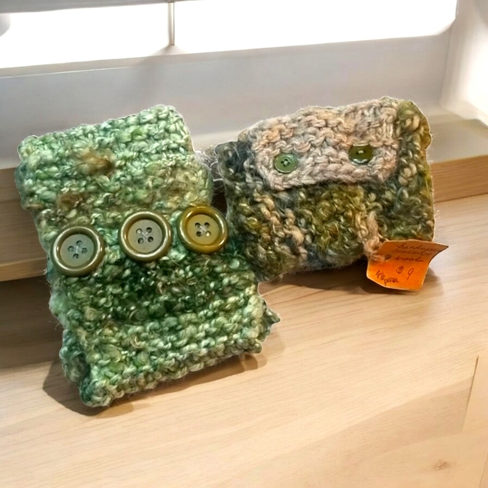 NEW! Mohair Wool Handspun & Knit Headband & Mini Purse by a Local Weaver Artist
